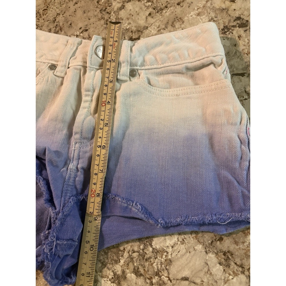 Victoria's Secret PINK Tie Dye Y2K Women's Denim Booty Shorts Purple White SZ 0‎ - Picture 12 of 12